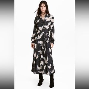 H&M Bird Print Midi Dress